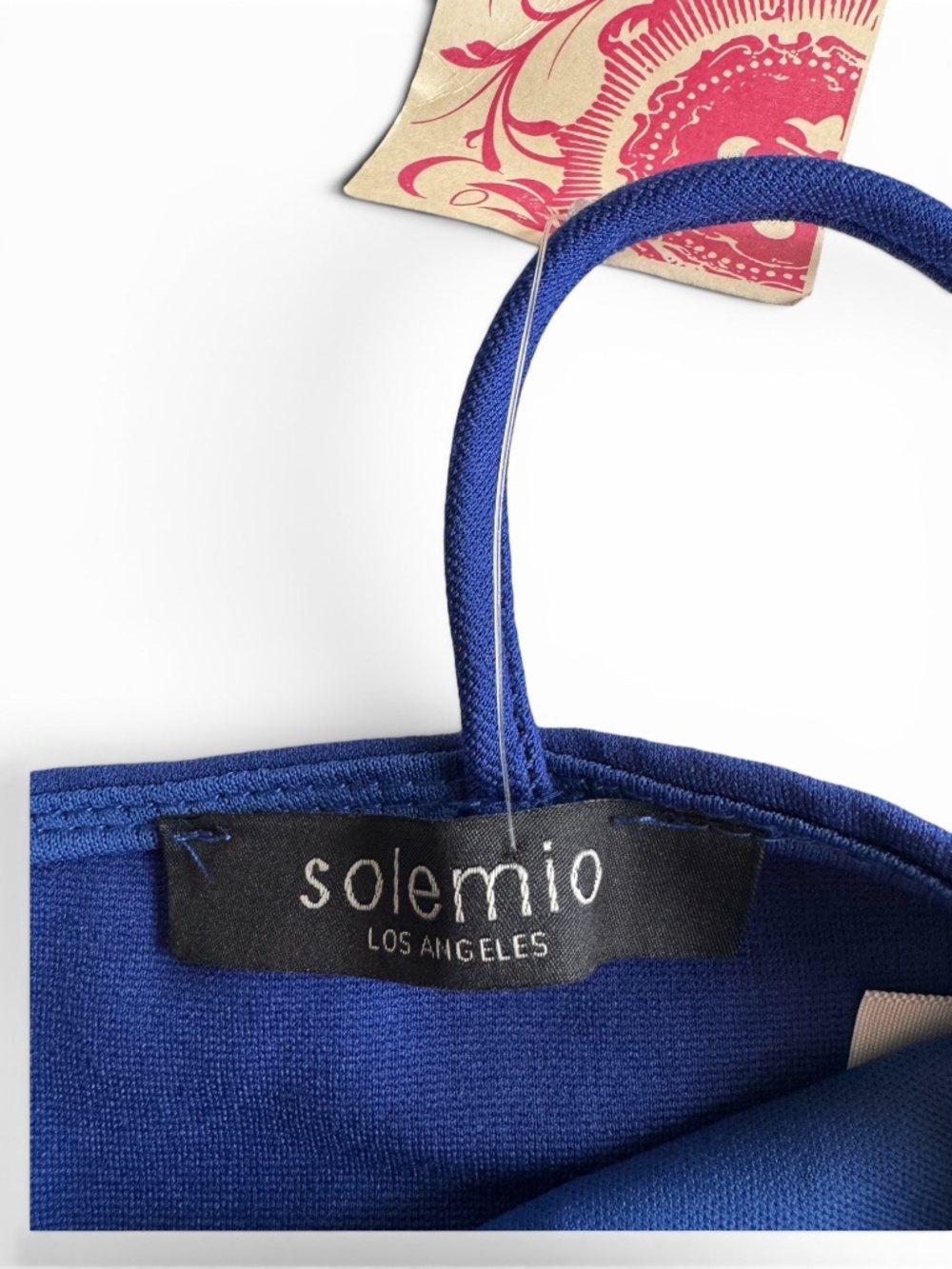 SOLEMIO Royal Blue Cutout Crop Top Strappy Back Zip Size S NWT - Picture 3 of 7